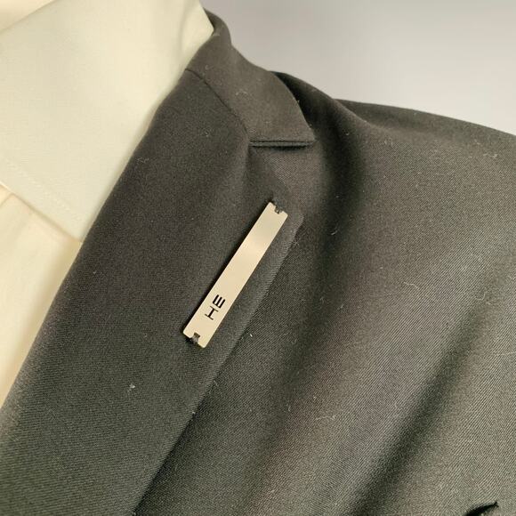 HELIOT EMIL Size XL Black Polyester Blend Open Back Sport Coat - Picture 2 of 9